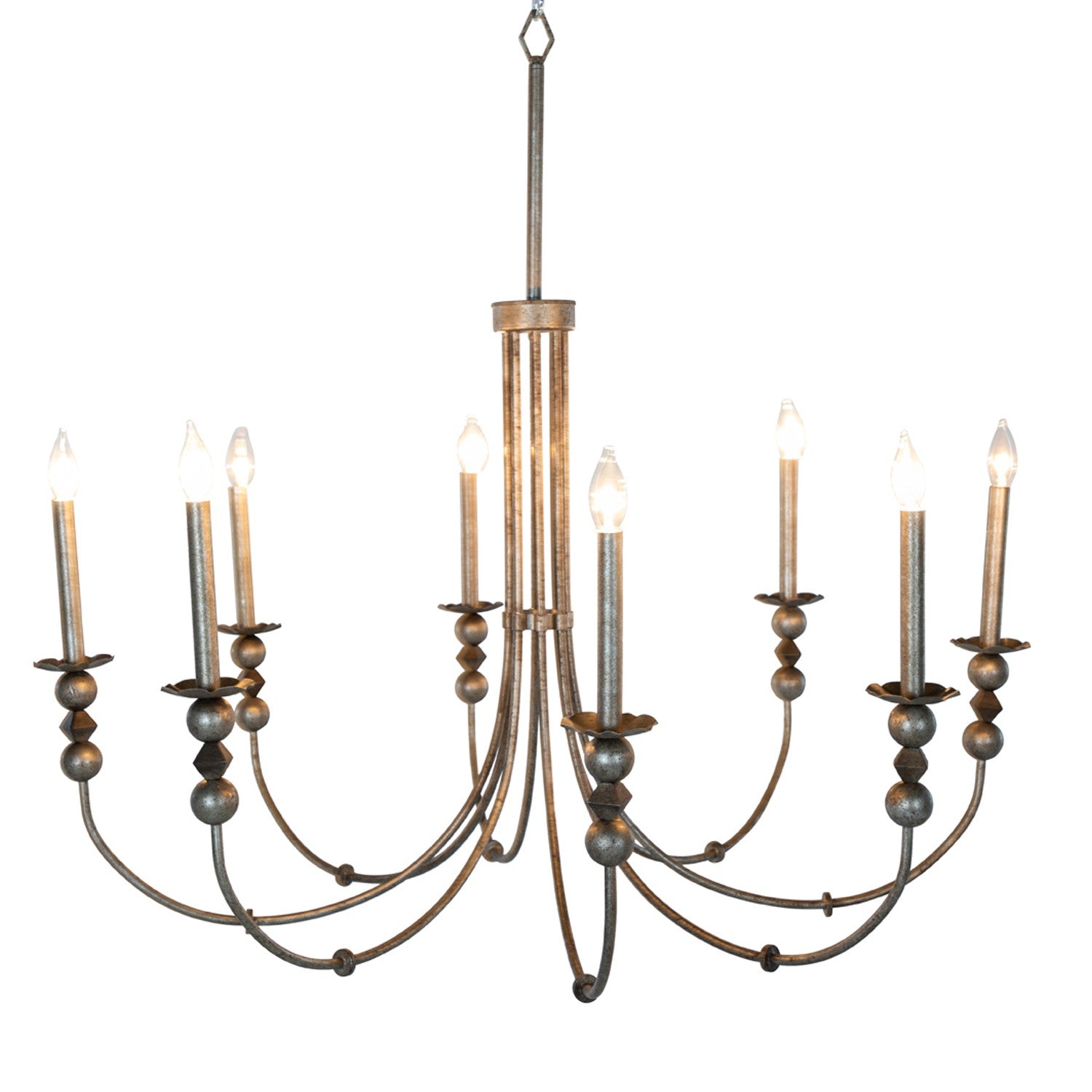 Gabby - SCH-170060 - Eight Light Chandelier - Quinci - Silver Leaf/Dark Antique Silver Leaf/Antique Silver Leaf