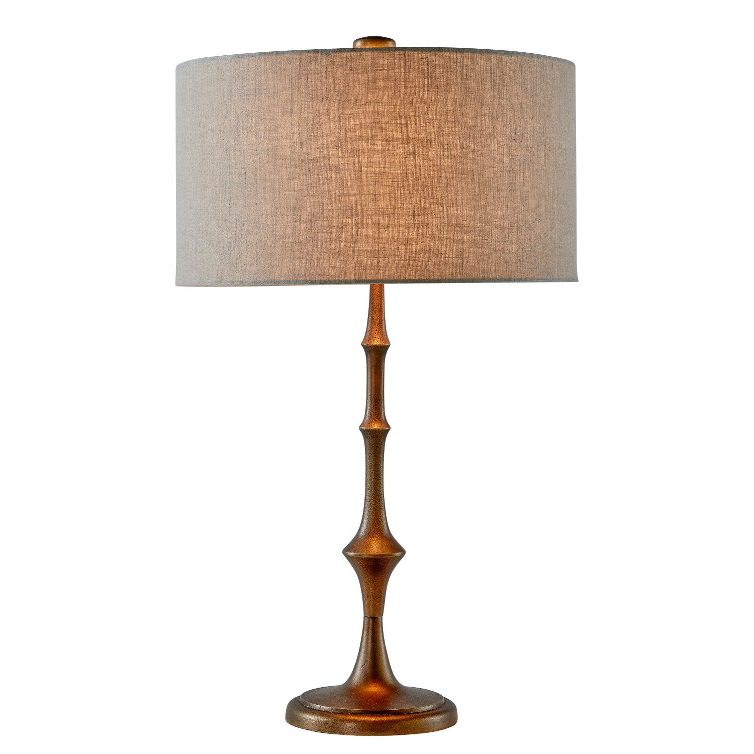Gabby - SCH-175205 - Two Light Table Lamp - Saxtus - White Linen/Textured Cast Bronze