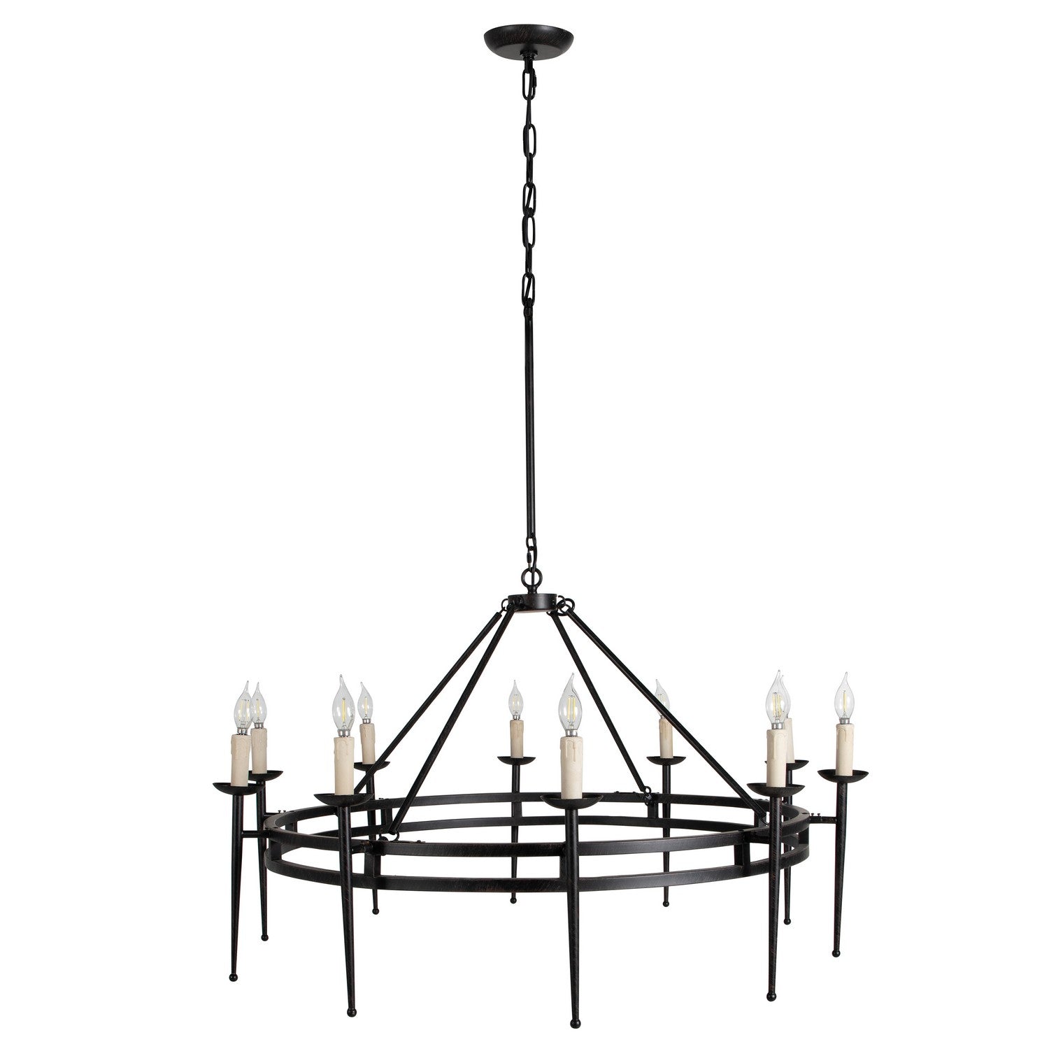 Gabby - SCH-175658 - Ten Light Chandelier - Tyrell - Antique Plaster White/Brushed Antique Black
