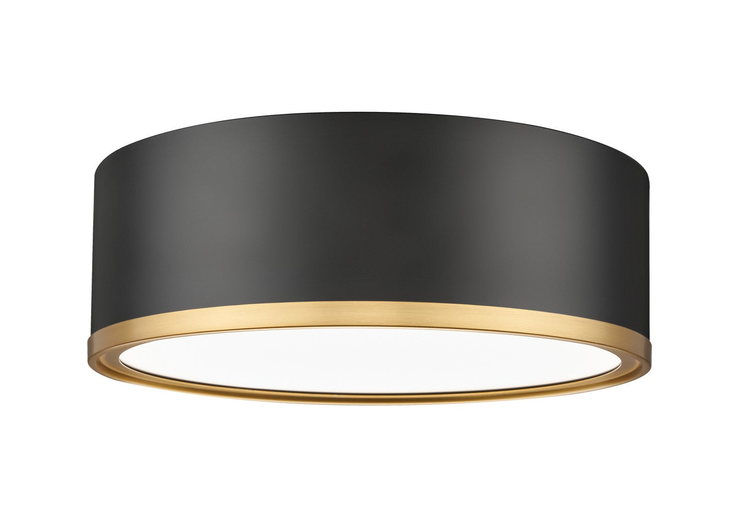 Z-Lite - 1018F12-MB-MGLD-LED - LED Flush Mount - Bradley - Matte Black / Modern Gold