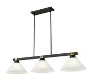 Z-Lite - 1955-3MB-RB-AWL14 - Three Light Billiard - Bronte - Matte Black / Rubbed Brass