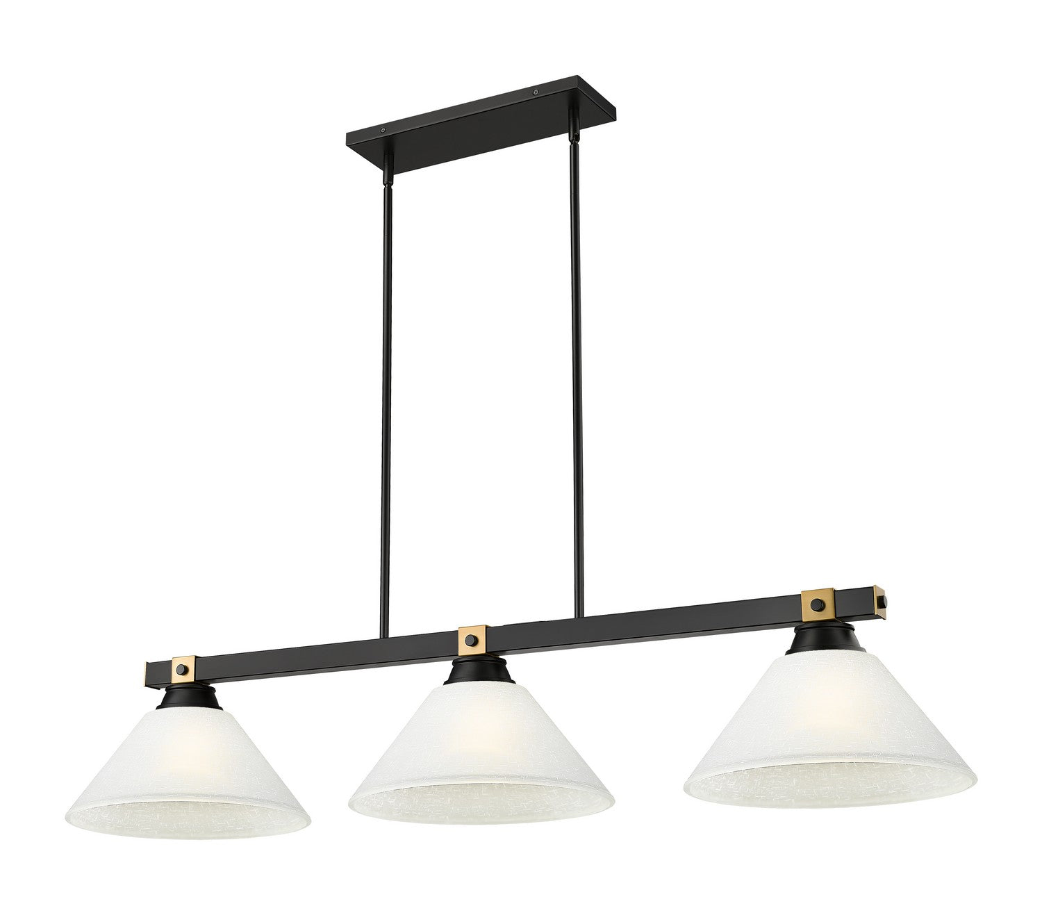 Z-Lite - 1955-3MB-RB-AWL14 - Three Light Billiard - Bronte - Matte Black / Rubbed Brass