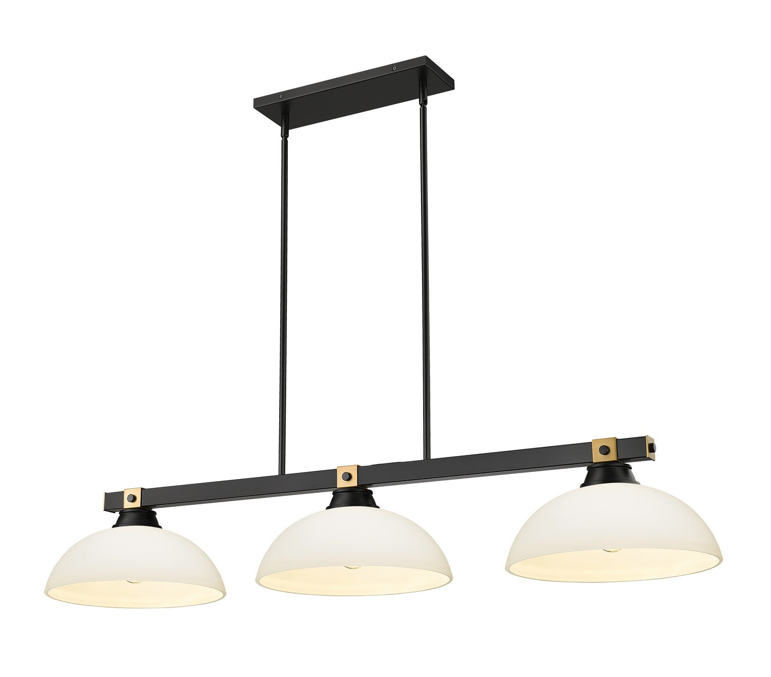 Z-Lite - 1955-3MB-RB-DMO14 - Three Light Billiard - Bronte - Matte Black / Rubbed Brass