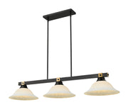 Z-Lite - 1955-3MB-RB-WM16 - Three Light Billiard - Bronte - Matte Black / Rubbed Brass