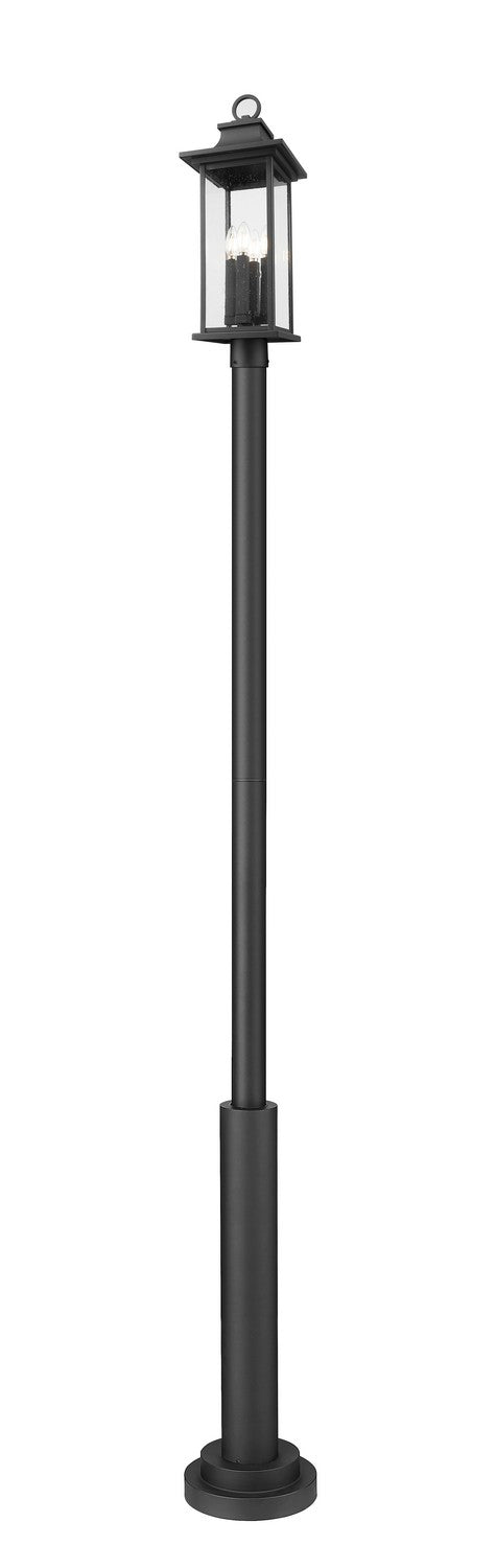 Z-Lite - 5017PHBR-5010P-BK - Four Light Outdoor Post Mount - Tiberius - Black