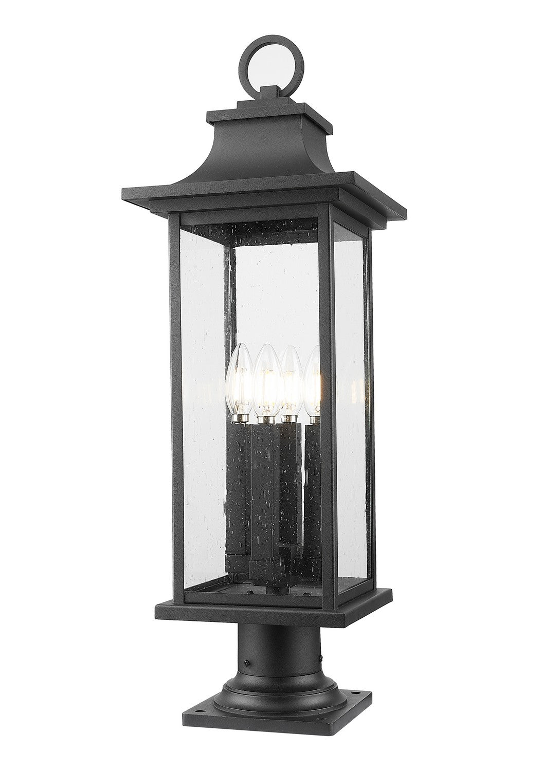 Z-Lite - 5017PHBR-533PM-BK - Four Light Outdoor Pier Mount - Tiberius - Black