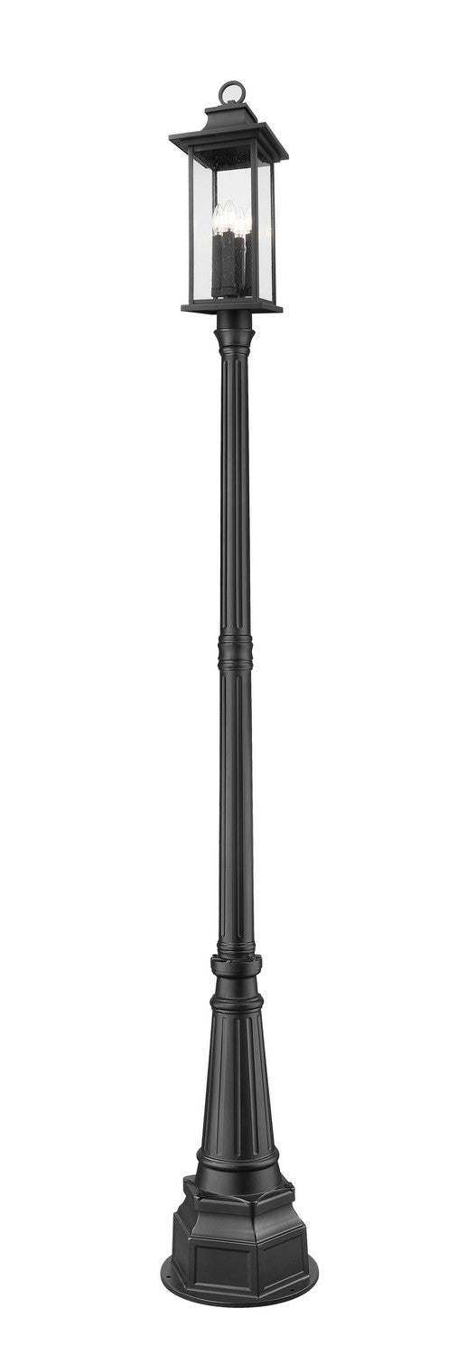 Z-Lite - 5017PHBR-564P-BK - Four Light Outdoor Post Mount - Tiberius - Black