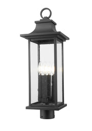 Z-Lite - 5017PHBR-BK - Four Light Outdoor Post Mount - Tiberius - Black