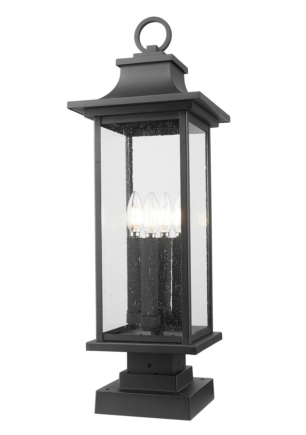 Z-Lite - 5017PHBS-SQPM-BK - Four Light Outdoor Pier Mount - Tiberius - Black