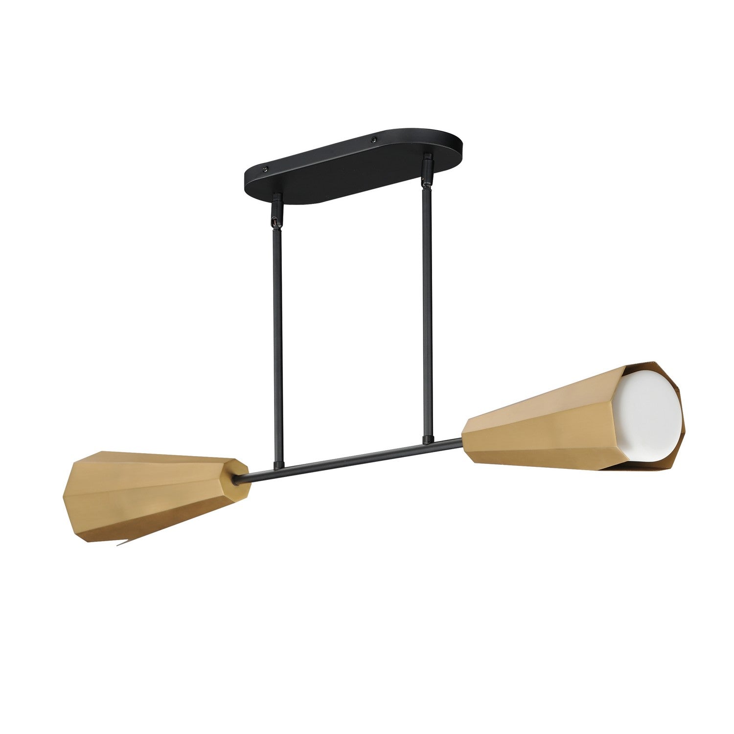 Maxim - 10816SWBKAB - Two Light Linear Pendant - Rizzo - Black / Antique Brass