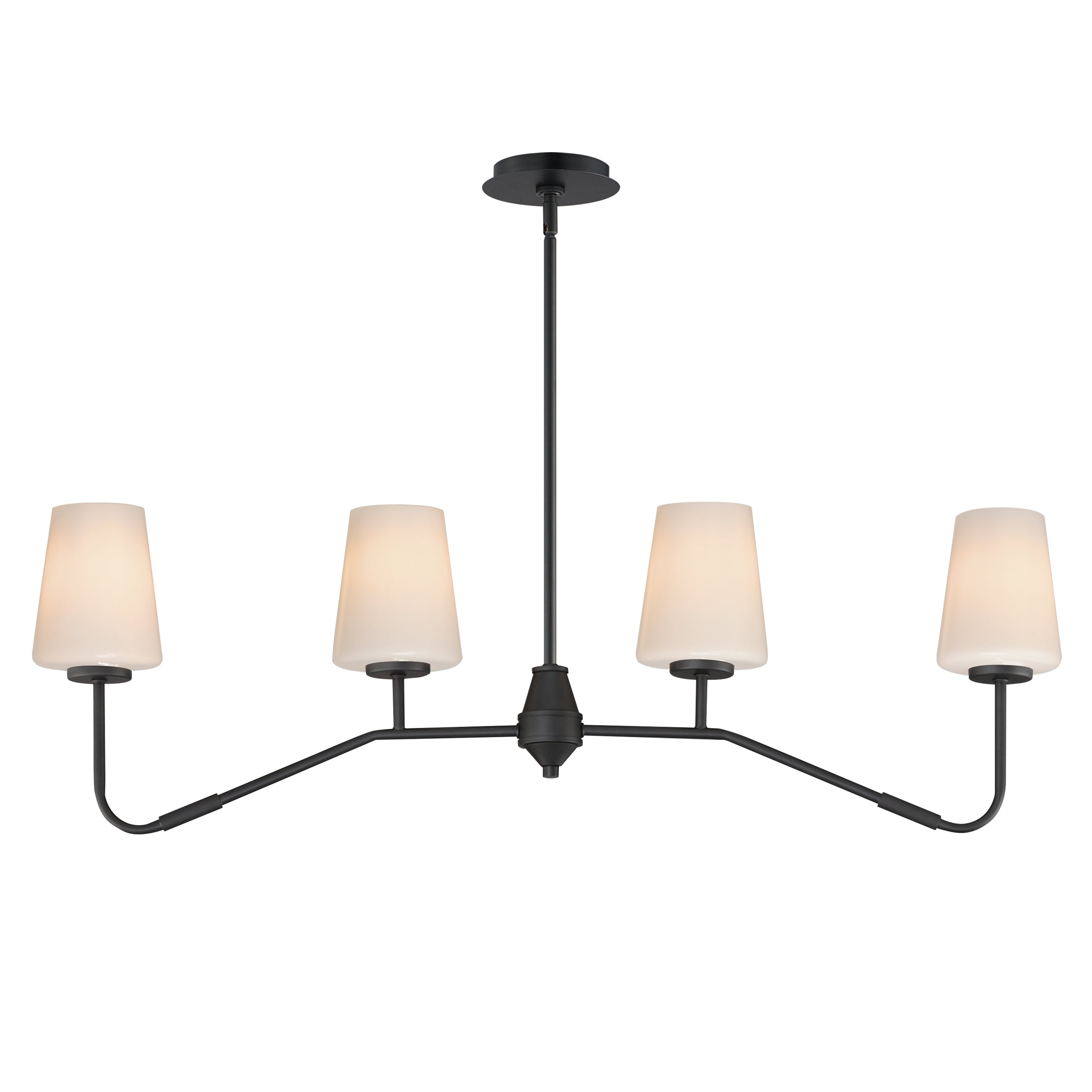 Maxim - 12697WTBK - Four Light Linear Chandelier - Durham - Black
