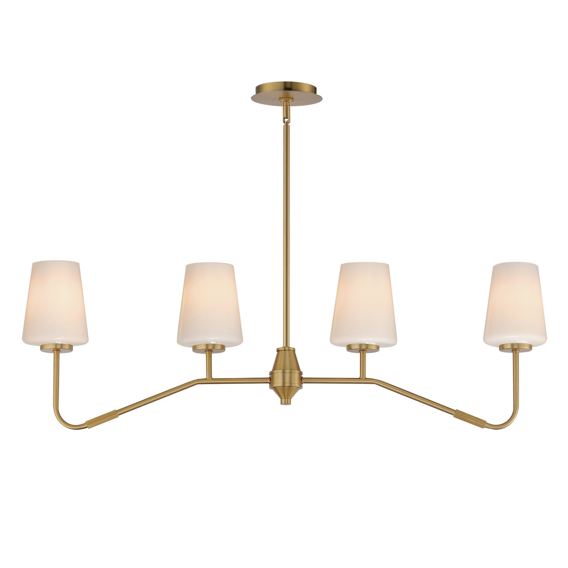 Maxim - 12697WTNAB - Four Light Linear Chandelier - Durham - Natural Aged Brass