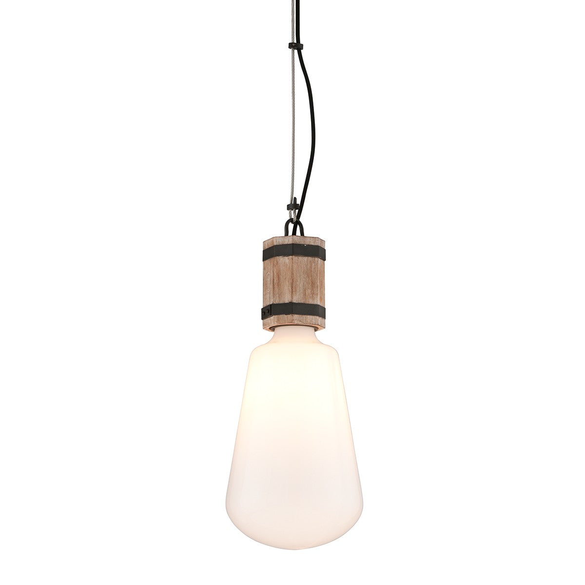 Troy Lighting - F4552 - One Light Pendant - Fulton - Rusty Iron W Salvaged Wood