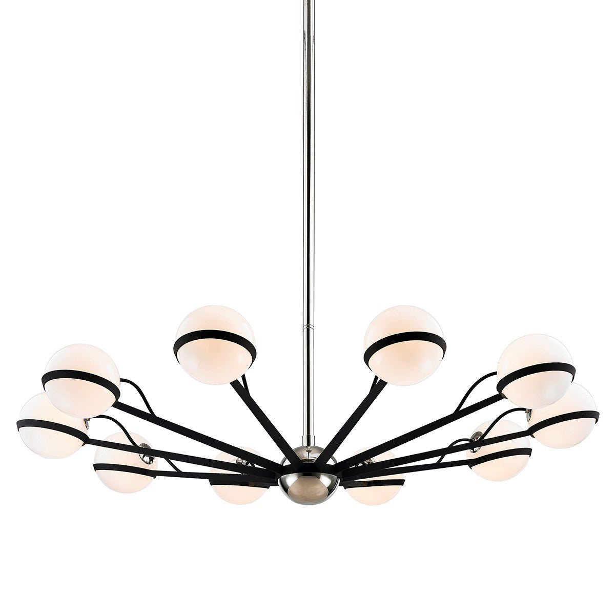 Troy Lighting - F7166-TBK/PN - Ten Light Chandelier - Ace - Textured Black & Polish Nickel