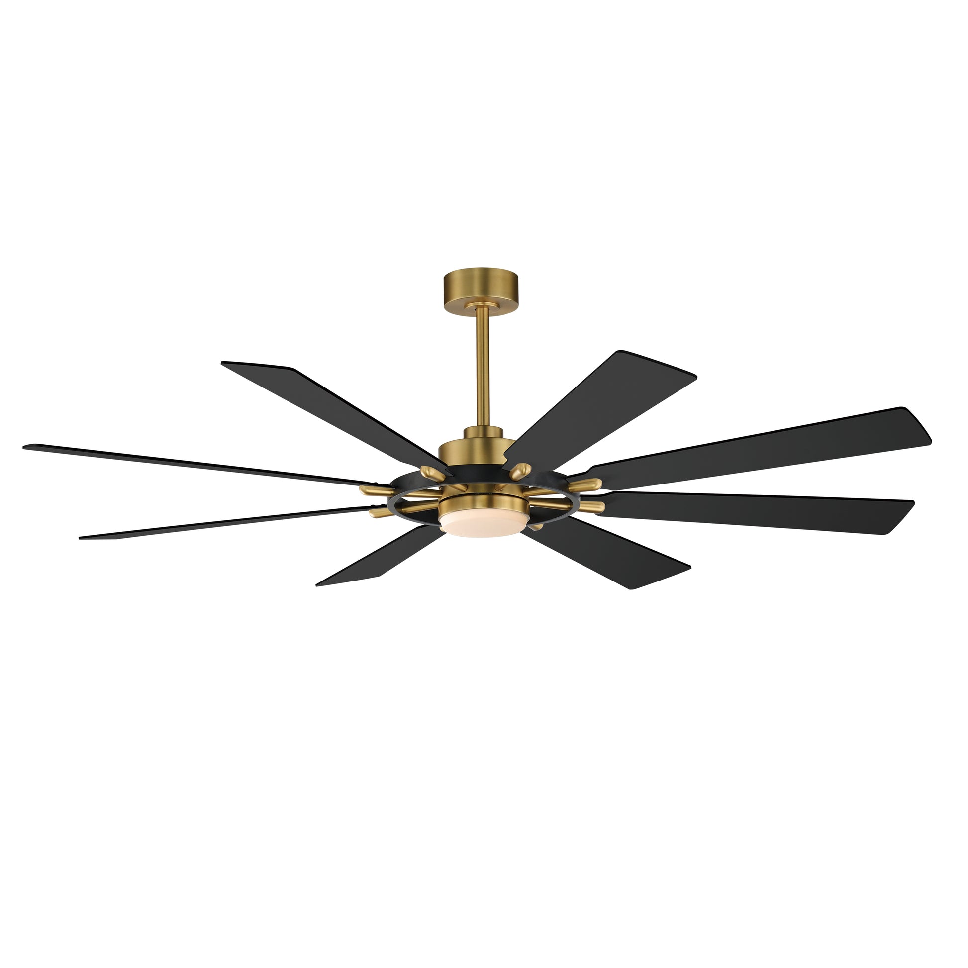 Maxim - 88878BKNAB - 72" Ceiling Fan - Helm - Black / Natural Aged Brass