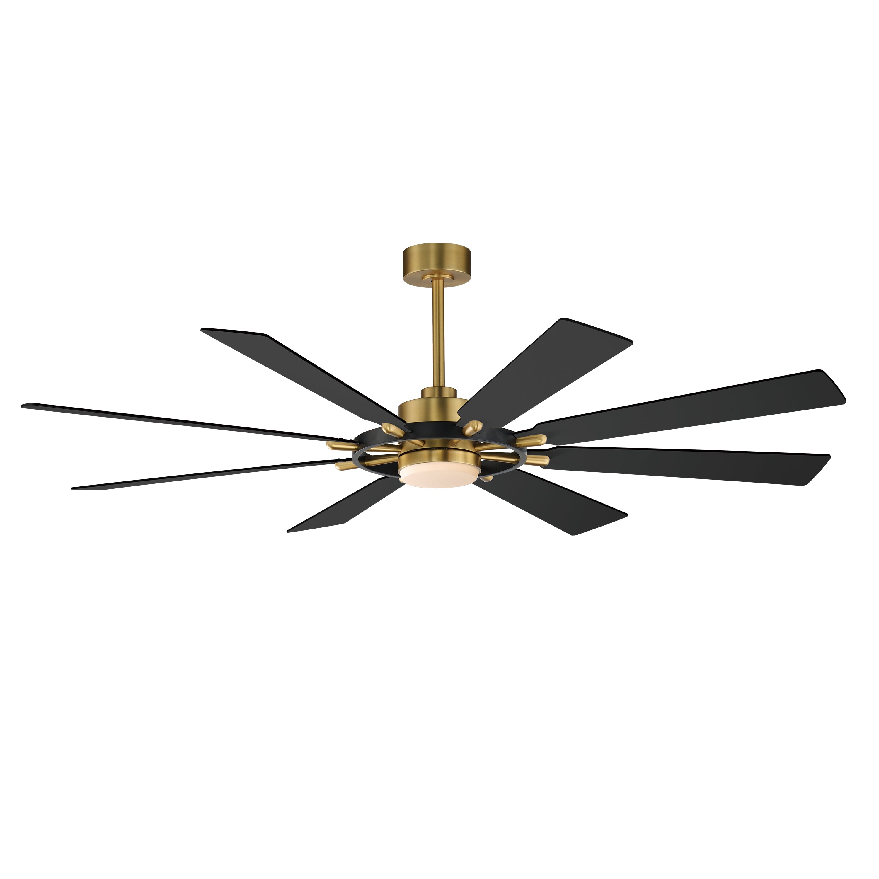 Maxim - 88878BKNAB - 72" Ceiling Fan - Helm - Black / Natural Aged Brass