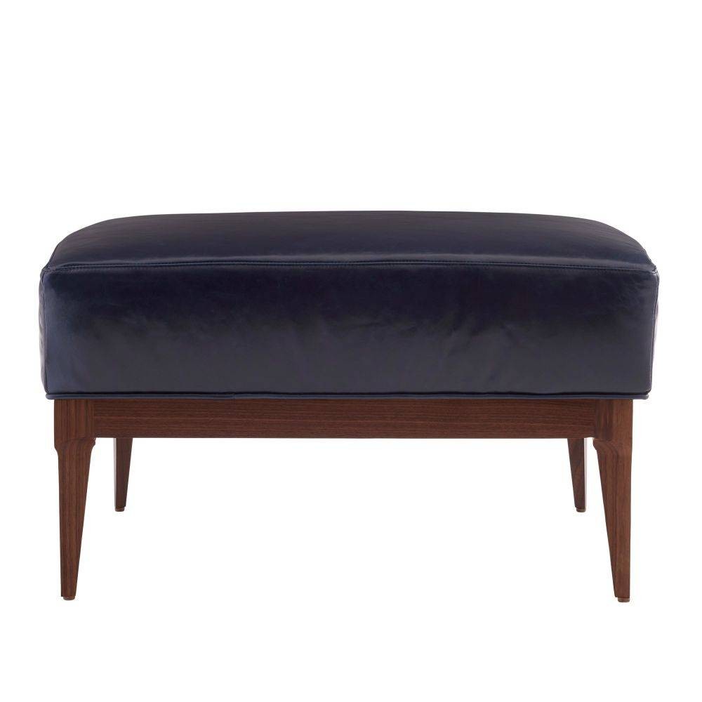 Arteriors - 8103 - Ottoman - Laurette - Indigo Leather