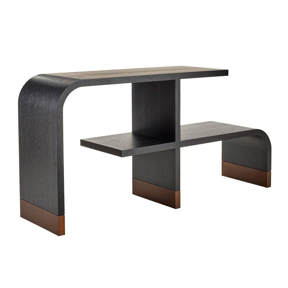 Arteriors - FGS01 - Etagere - Wyngate - Ebony Oak Veneer/Antique Brass
