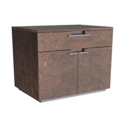 Arteriors - FIS01 - Side Table - Whalen - Tortoise Burl Oak Veneer/Ebony Oak/Bronze Clad