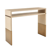 Arteriors - FLI03 - Console - Talcon - Dove Leather/Antique Brass Clad