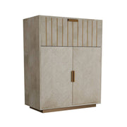 Arteriors - FNS05 - Cocktail Cabinet - Upton - Smoke Oak Veneer/Vintage Brass