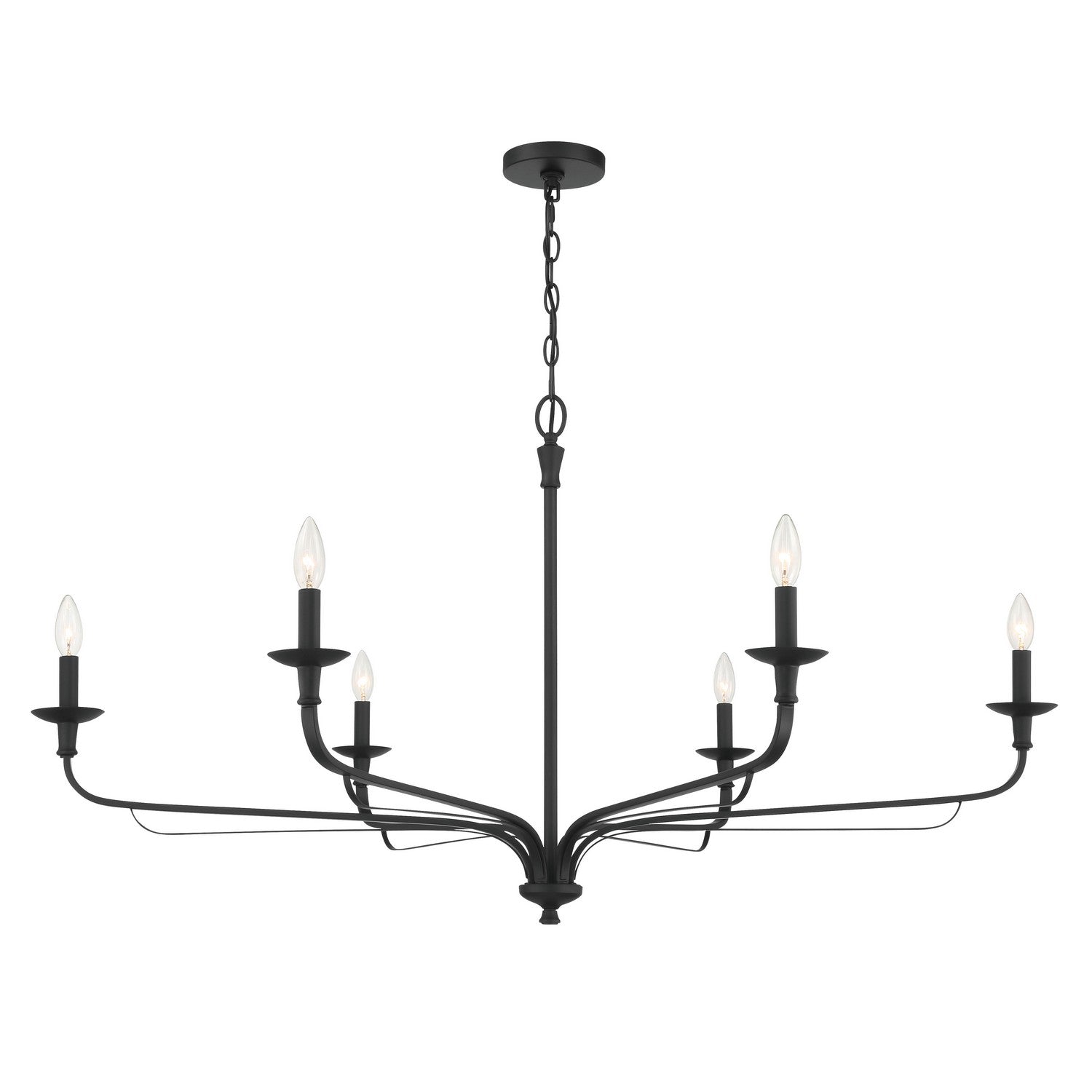 Minka-Lavery - 3826-899 - Six Light Chandelier - Velena - Dark Matte Black
