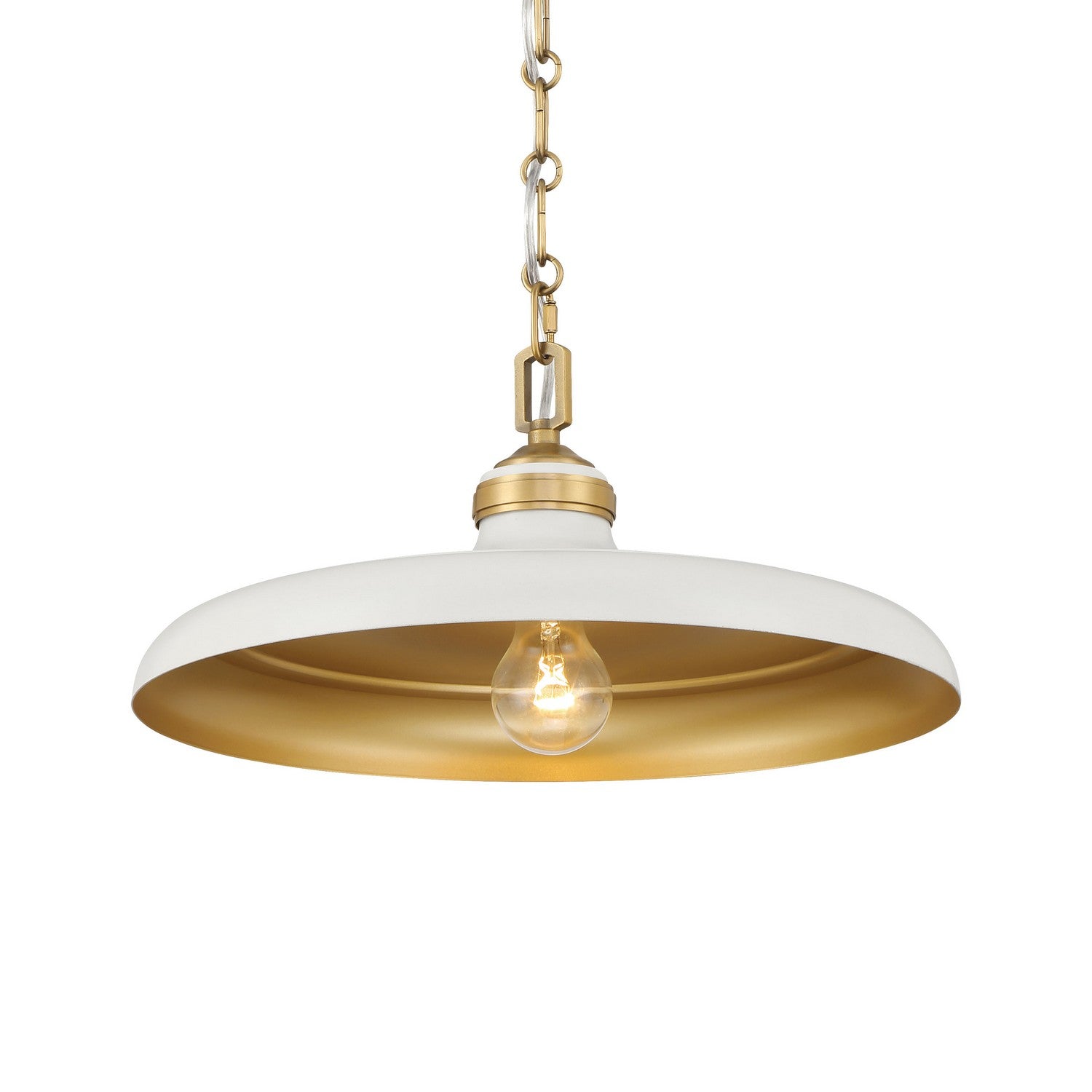 Minka-Lavery - 3935-879 - One Light Pendant - Crowne - Legacy Brass & Off White Cream