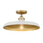 Minka-Lavery - 3936-879 - One Light Semi Flush Mount - Crowne - Legacy Brass & Off White Cream