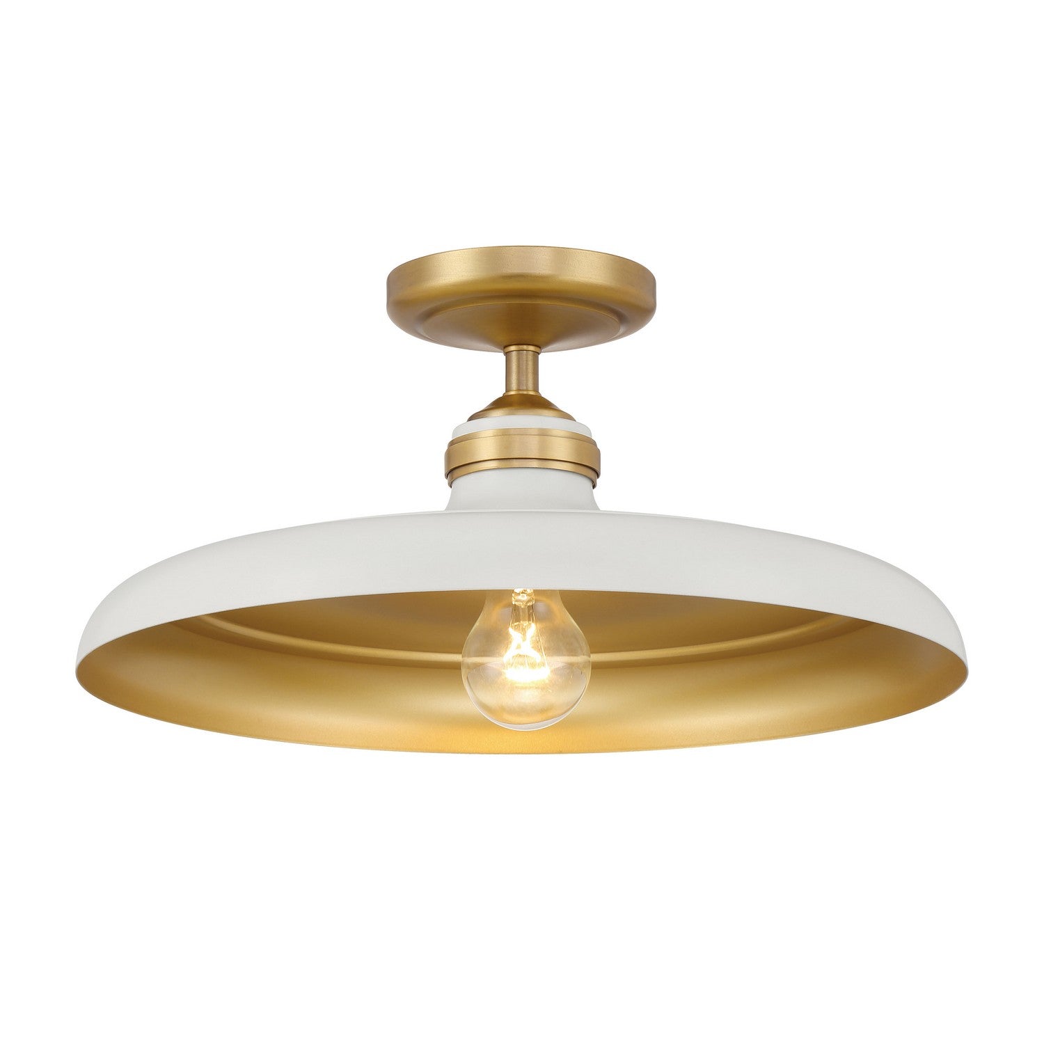 Minka-Lavery - 3936-879 - One Light Semi Flush Mount - Crowne - Legacy Brass & Off White Cream