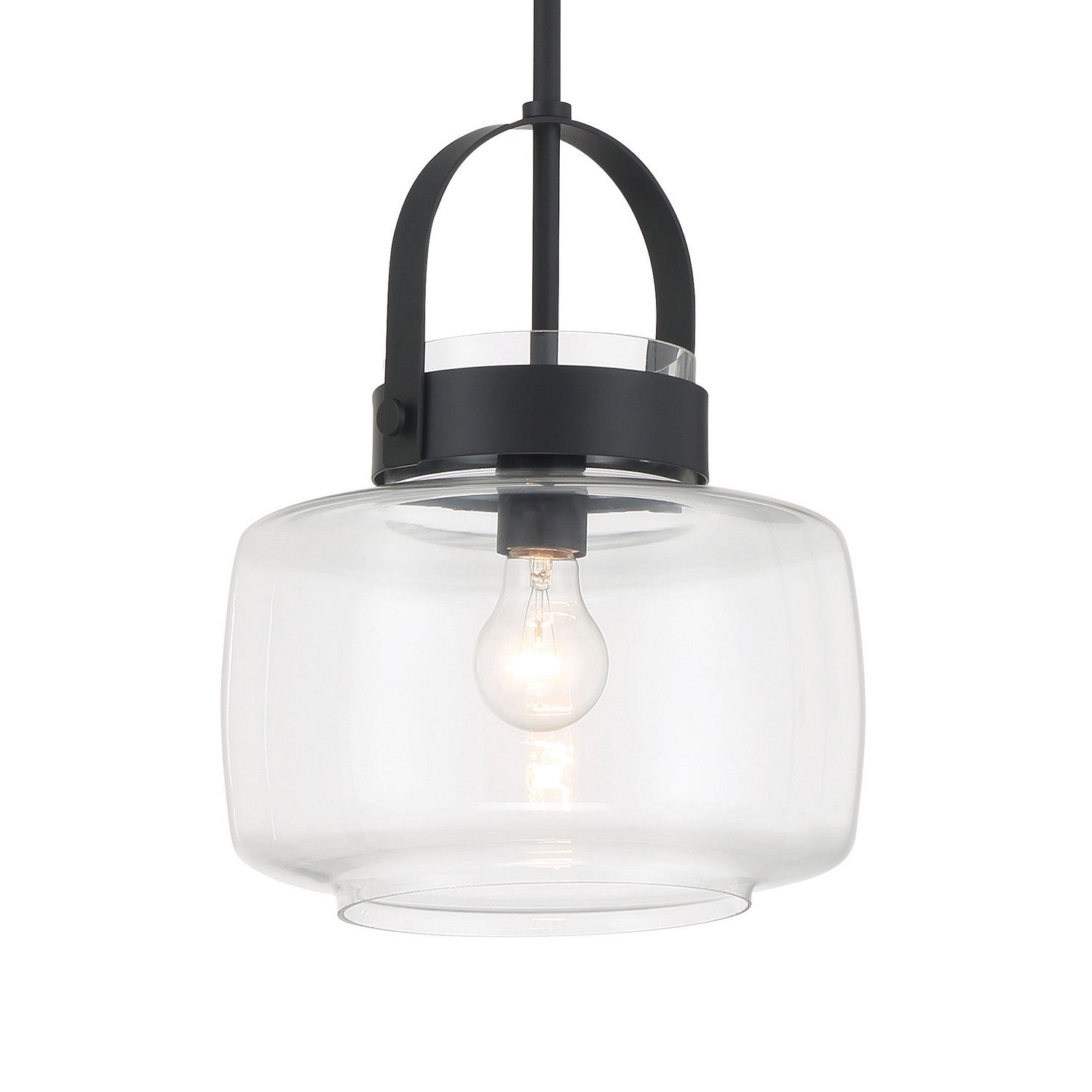 Minka-Lavery - 3937-899 - One Light Pendant - WickGlow - Dark Matte Black