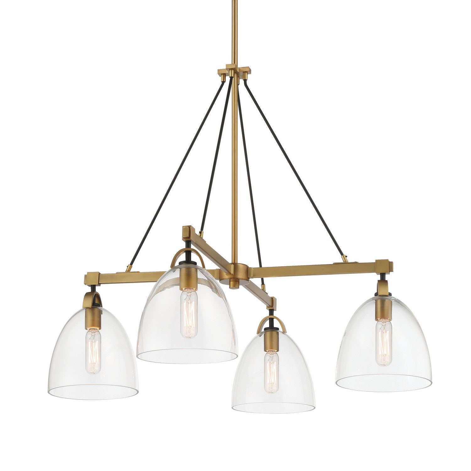 Minka-Lavery - 5714-876 - Four Light Chandelier - Sommersby - Legacy Brass & Matte Coal