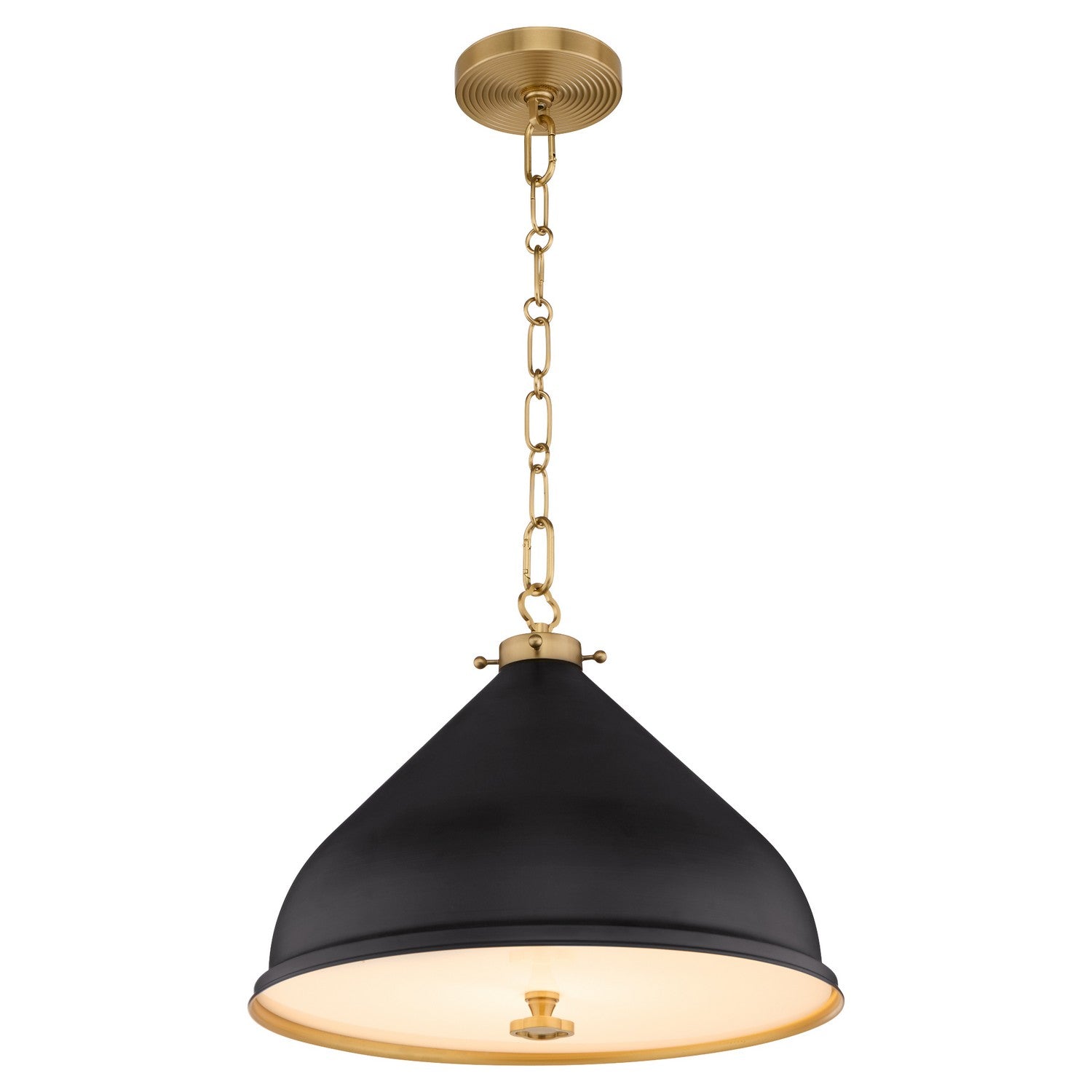 Quorum - 6863-16-5980 - One Light Pendant - Bonnel - Matte Black|Aged Brass