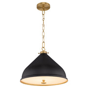 Quorum - 6863-16-5980 - One Light Pendant - Bonnel - Matte Black|Aged Brass
