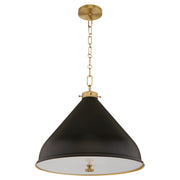 Quorum - 6863-20-5980 - One Light Pendant - Bonnel - Matte Black|Aged Brass