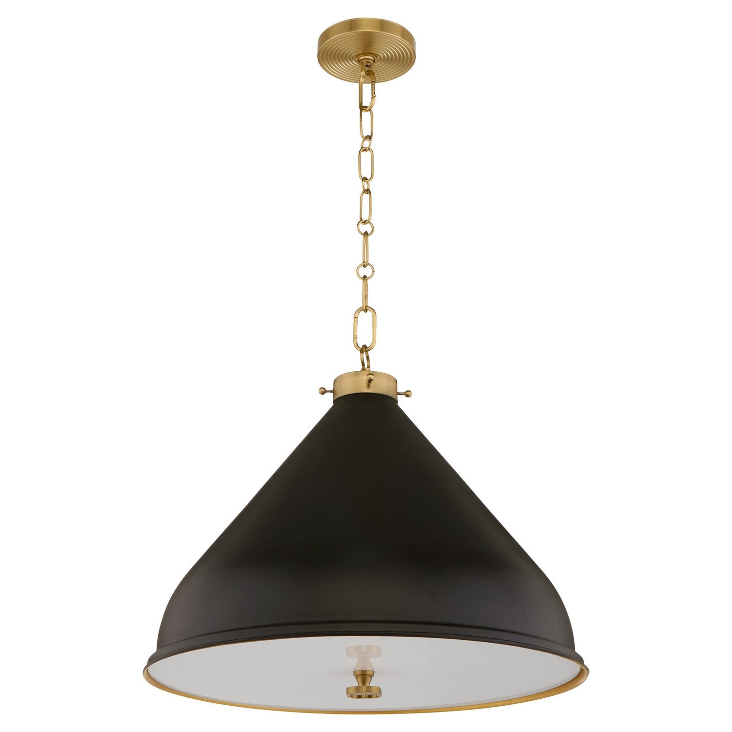 Quorum - 6863-20-5980 - One Light Pendant - Bonnel - Matte Black|Aged Brass