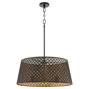 Quorum - 8217-3-5980 - Three Light Pendant - Benedict - Matte Black|Aged Brass