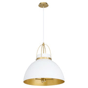 Quorum - 823-3-0880 - Three Light Pendant - Pruitt - Studio White|Aged Brass