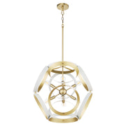 Quorum - 865-8-0880 - Eight Light Pendant - Domain - Studio White|Aged Brass