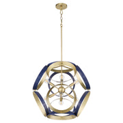 Quorum - 865-8-3280 - Eight Light Pendant - Domain - Blue|Aged Brass