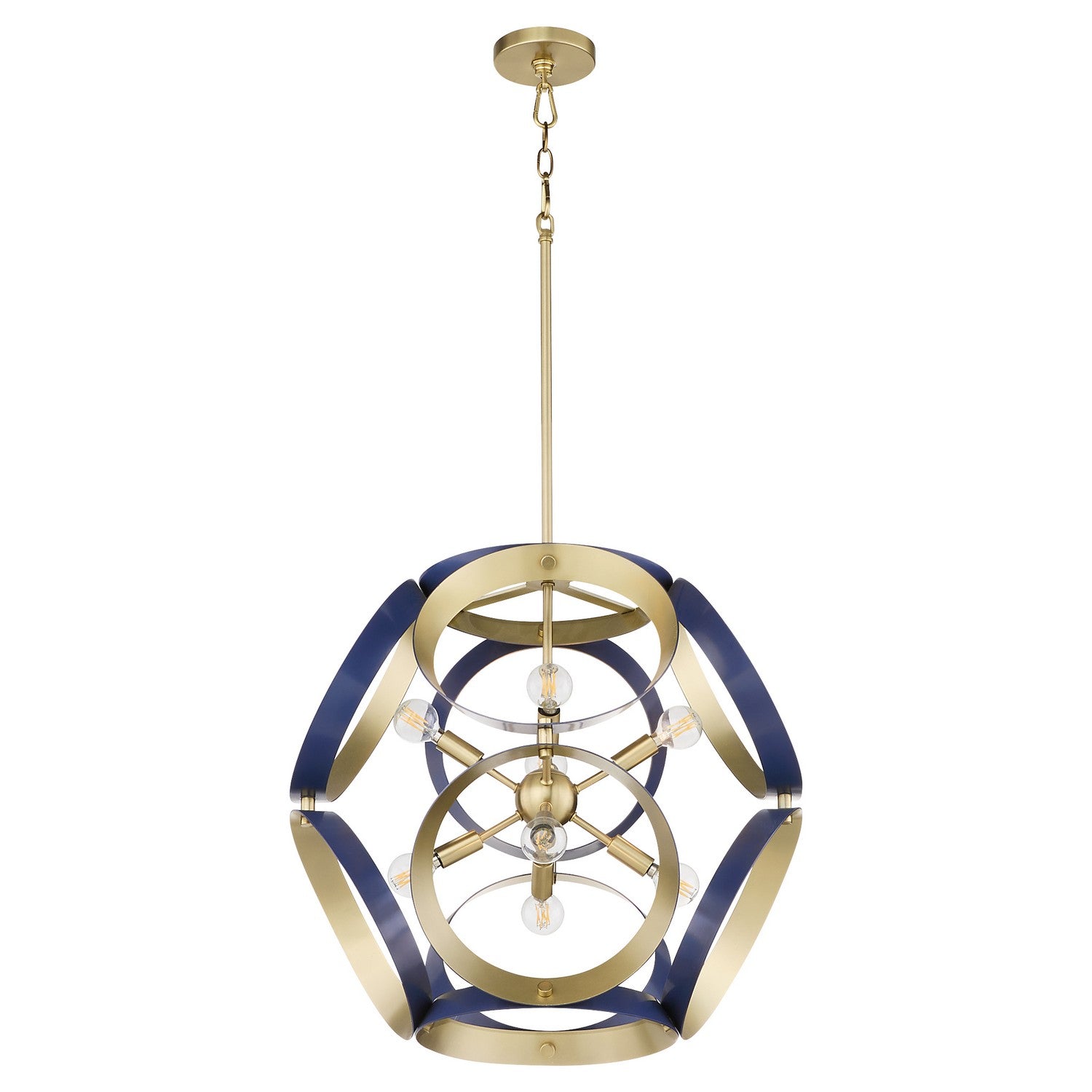Quorum - 865-8-3280 - Eight Light Pendant - Domain - Blue|Aged Brass