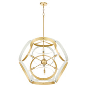 Quorum - 866-8-0880 - Eight Light Pendant - Domain - Studio White|Aged Brass