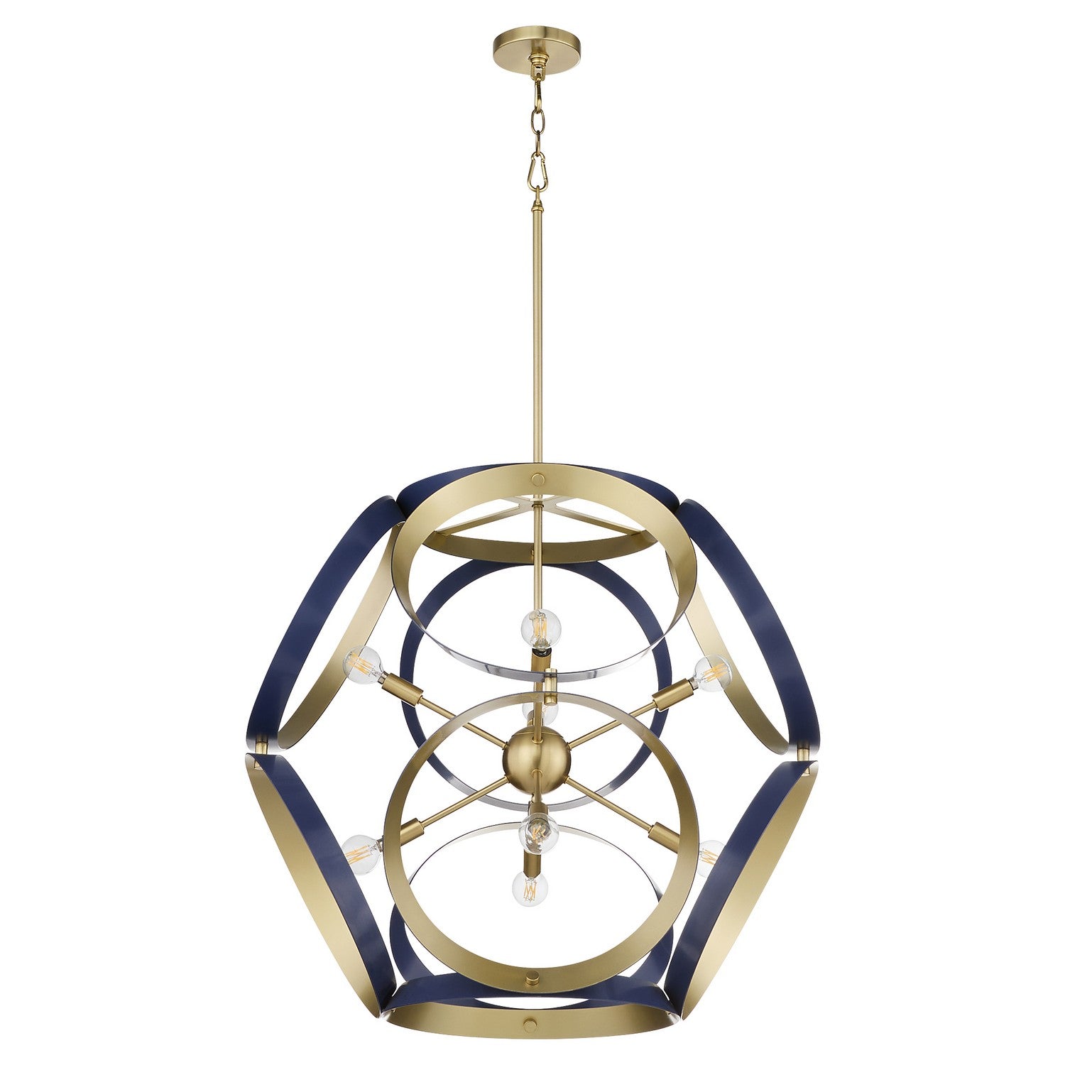 Quorum - 866-8-3280 - Eight Light Pendant - Domain - Blue|Aged Brass