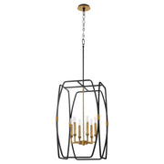 Quorum - 880-6-5947 - Six Light Pendant - Bishop - Matte Black|Brushed Brass