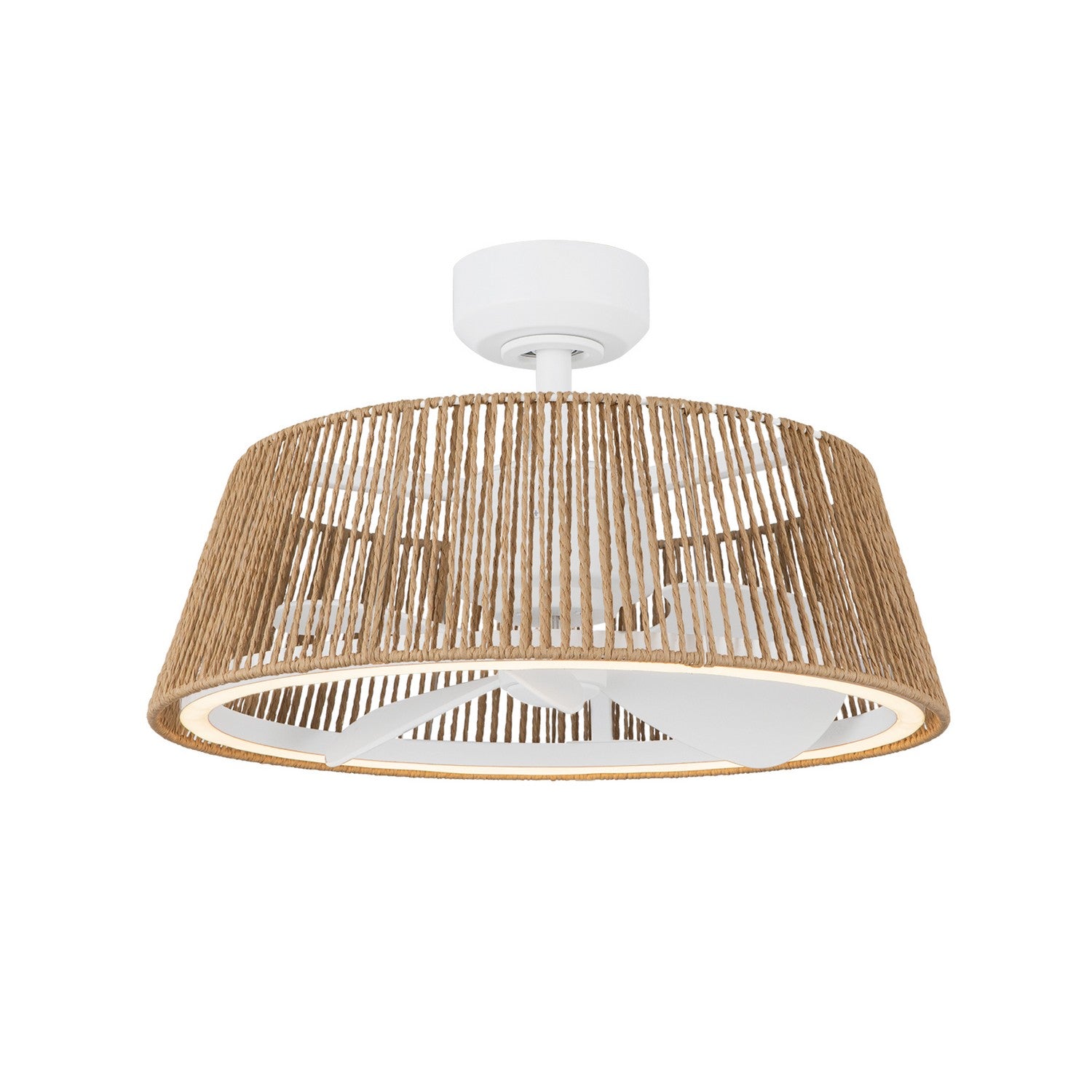 Kuzco Lighting - CF41424-WH/BR-5CCT - 24"Ceiling Fan - Isla - White/Braided Rope