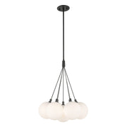 Kuzco Lighting - CH3117-BK/OP - LED Chandelier - Bolla - Black/Opal Glass