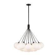 Kuzco Lighting - CH3128-BK/OP - LED Chandelier - Bolla - Black/Opal Glass