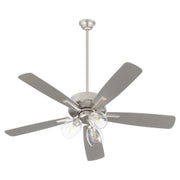 Quorum - 4525-03165 - 52"Ceiling Fan - Ovation - Satin Nickel
