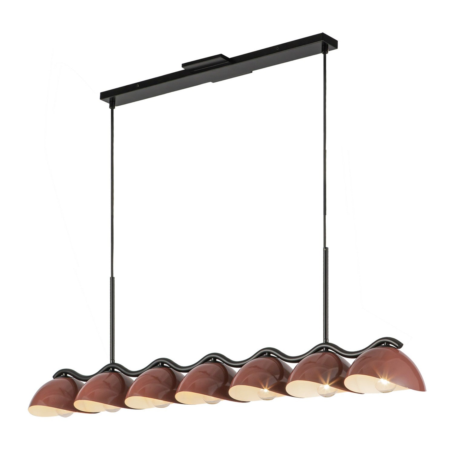 Kuzco Lighting - LP57642-BK/BGD - Seven Light Linear Pendant - Atlas - Black/Burgundy