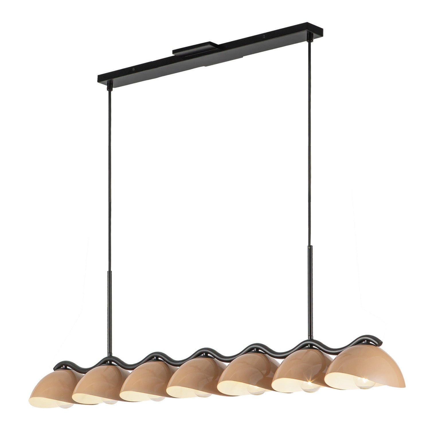 Kuzco Lighting - LP57642-BK/PEC - Seven Light Linear Pendant - Atlas - Black/Peach