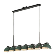 Kuzco Lighting - LP57642-BK/PGN - Seven Light Linear Pendant - Atlas - Black/Pine Green